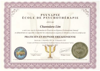 Certification Praticien Hypnose Ericksonienne